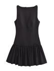 Vestido feminino IQSQSQ sem mangas plissado A Line preto XS