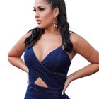 Vestido Feminino Jeans Azul escuro Com Lycra