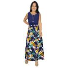 Vestido Feminino Longo Midi Estampado Festa Social + Colar