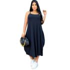 Vestido Feminino Maxi Saruel Alça Com Bolso Moda Verão