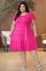 Vestido Feminino Midi 2 Marias Manga flare com Babado Plus Size Curvy