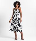 Vestido Feminino Midi Com Fenda E Lastex Select Preto