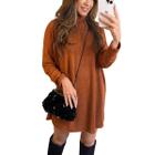 Vestido Feminino Moda Inverno Curto Plus Size Poncho Gola Alta