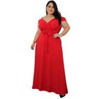 Vestido Festa Feminino Plus Size Veste até 52 Madrinha Longo