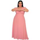 Vestido Festa Feminino Plus Size Veste até 52 Madrinha Longo