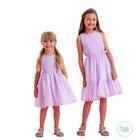 Vestido Festa Infantil Petit Cherie c/ Sobreposição Tecido Organza Lilás