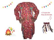 Vestido Festa Junina Cropped São João conjunto Blusa de Amarrar e Saia C/Laço