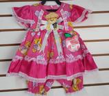 Vestido festa junina para bebê com bermuda infantil tamanho 02 rosa