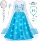 Vestido G.C Girls Light Up Elsa com capa e acessórios