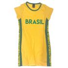 Vestido Infantil Amarelo Menina Brasil Copa do Mundo Seleção 2022