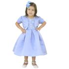 Vestido infantil Azul Bebê Com Bolero Formatura - 6 Meses a 10 anos