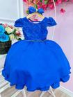Vestido Infantil Azul Royal Festa Menina