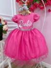 Vestido Infantil Barbie Rosa Chiclete C/ Glitter e Estrelas – Moda infantil  Angelica