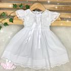 Vestido infantil bebê renda renascença bordado batismo batizado eva