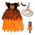 Vestido Fantasia Bruxa Halloween Com Chapéu - GRIFFE BKT