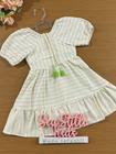 Vestido Infantil Catavento Verão Listrado Verde