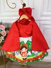 Vestido Infantil Chapeuzinho Vermelho E Vovó Com Capuz