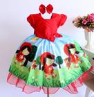 Vestido Infantil Chapeuzinho Vermelho Festa Temática E Tiara