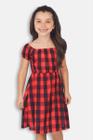 Vestido Infantil Ciganinha Xadrez Vermelho - Big Bless