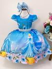 Vestido Infantil Azul Social Daminha Cinderela Princesa Frozen Elsa Luxo  Lorenzetti Vestido Infantil Magazine Luiza