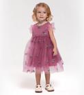 Vestido Infantil Com Tule E Bordado Trick Nick Rosa