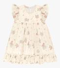 Vestido Infantil Com Tule Trick Nick Bege