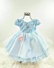 Vestido Infantil de Bebê Luxo de Festa Casamento Princesa Renda Borboleta Azul ou Rosa COD.000498