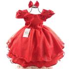 Vestido Infantil de Bebê Luxo Festa Final De Ano Princesa Natal Natalino Vermelho