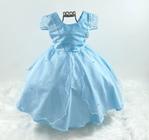 Vestido infantil de festa luxo azul princesa elsa frozen cinderela (tam 1 ao 4) cod.000341