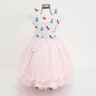 Vestido infantil de festa luxo branco com estampa de borboleta (tam 1 ao 4) cod.000197