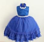 Vestido Infantil De Festa Luxo Casamento Azul Royal