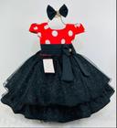Vestido infantil de festa vermelho princesa da minnie luxo (tam 1 ao 4) cod.000261
