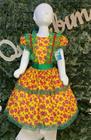 Vestido infantil de quadrilha Maria Bonita, mini chapéu e saiote - MB0078