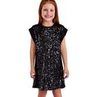 Vestido Infantil em Paetê para o Inverno Preto - Petit Cherie