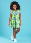 Vestido Infantil Energy Menina Com Manga Babado Flores