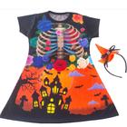 Vestido Infantil Esqueleto Colorido