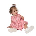 Vestido Infantil Estampado Com Laço Nas Costas Rosa Pink