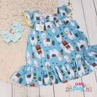 Vestido Infantil Estampado Floral Animais Gola Quadrada tamanho 1 ao 8