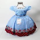 Vestido Infantil Festa Busto com Strass e Cinto com Pérolas Floral