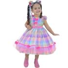 Vestido infantil Festa Junina São Joao Quadrilha Xadrez Luxuoso