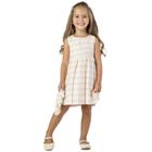 Vestido Infantil Festa Menina Frida Listrado Com Lurex Rosa