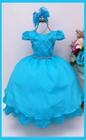 Vestido Infantil Festa Nervura Azul Tiffany