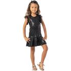 Vestido Infantil Festa Preto Paetê Luxo Chic 365635