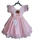 Vestido Infantil Festa Princesa Bailarina Rosa Com Laço