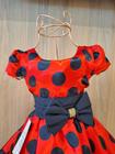 Vestido Infantil Festa Princesa Ladybug Minnie Vermelho Com Bolinhas Pretas