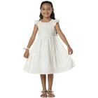 Vestido Infantil Festa Sophie Viscose Listras Lurex Prata