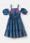 Vestido Infantil Jeans Animê