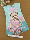 Vestido Infantil Kukie Verão Verde  Cachorrinha Happy