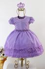 Vestido Infantil Princesa Sofia Rapunzel Ariel Lilás Rodado - Tio