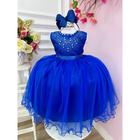 Vestido Infantil Longo Azul Royal Escuro Marinho Festa Casamento Dama Daminha Social Florista Noivinha Menina Rodado